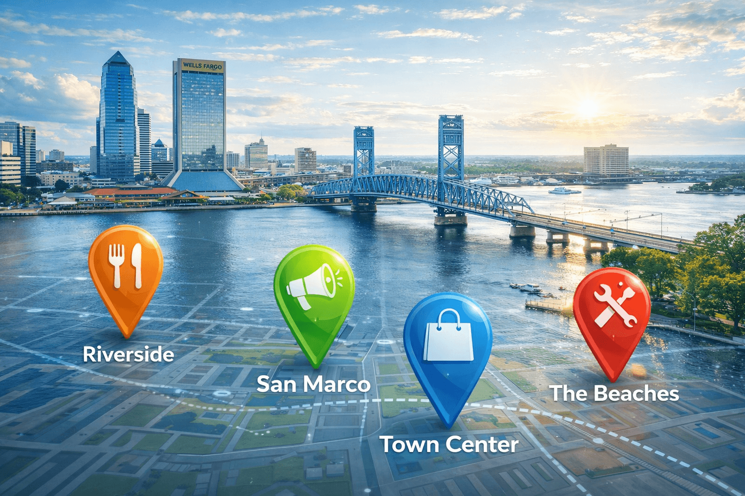 Jacksonville FL local business advertising with GPS location targeting