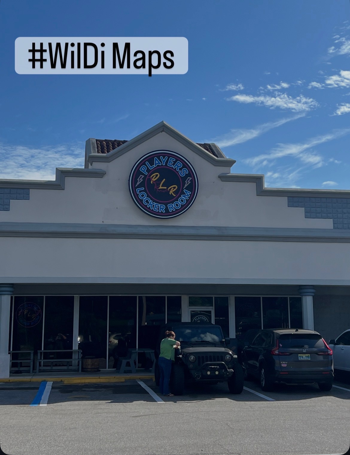 Exterior of Players Locker Room in Jacksonville, the destination a WilDi driver was sent to.